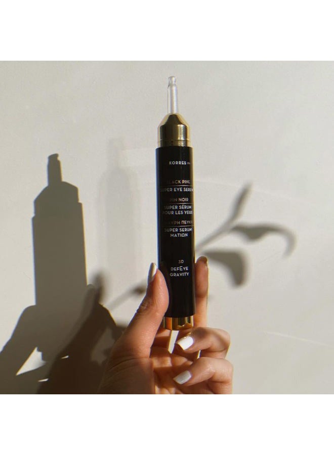 KORRES Black Pine 3D Eye-Lift Super Serum, Under Eye Serum for Dark Circles 15 Ml - Image 4