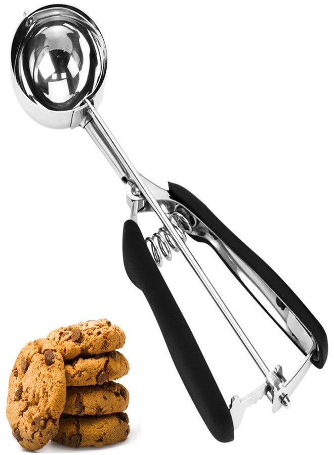 LLESCA Ice Cream Scoop, Cookie Scoop, Large Cookie Scoops for Baking, 18/8 Stainless Steel Cookie Scooper for Baking, Ice Cream Scooper with Trigger Release, Cookie Dough Scoop with Non-slip Grip (L)…… - Image 1