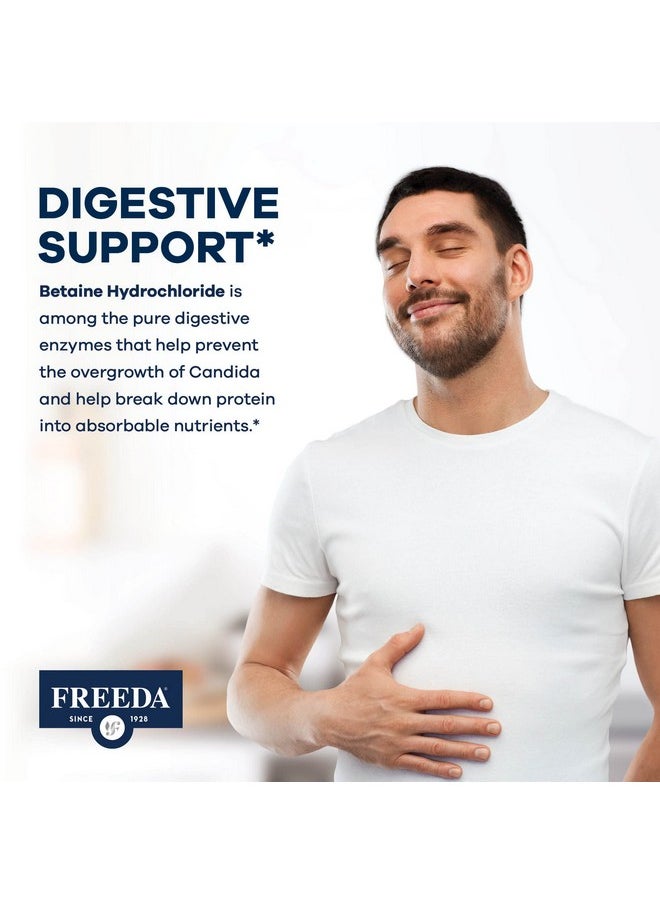 Freeda Betaine Hcl Betaine Supplement Digestive Supplement For Healthy Digestion Does Not Contain Pepsin (90 Capsules)  - Image 5