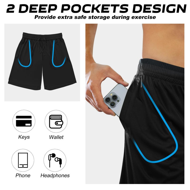 BALENNZ Athletic Shorts for Men with Pockets and Elastic Waistband Quick Dry Activewear - Image 3