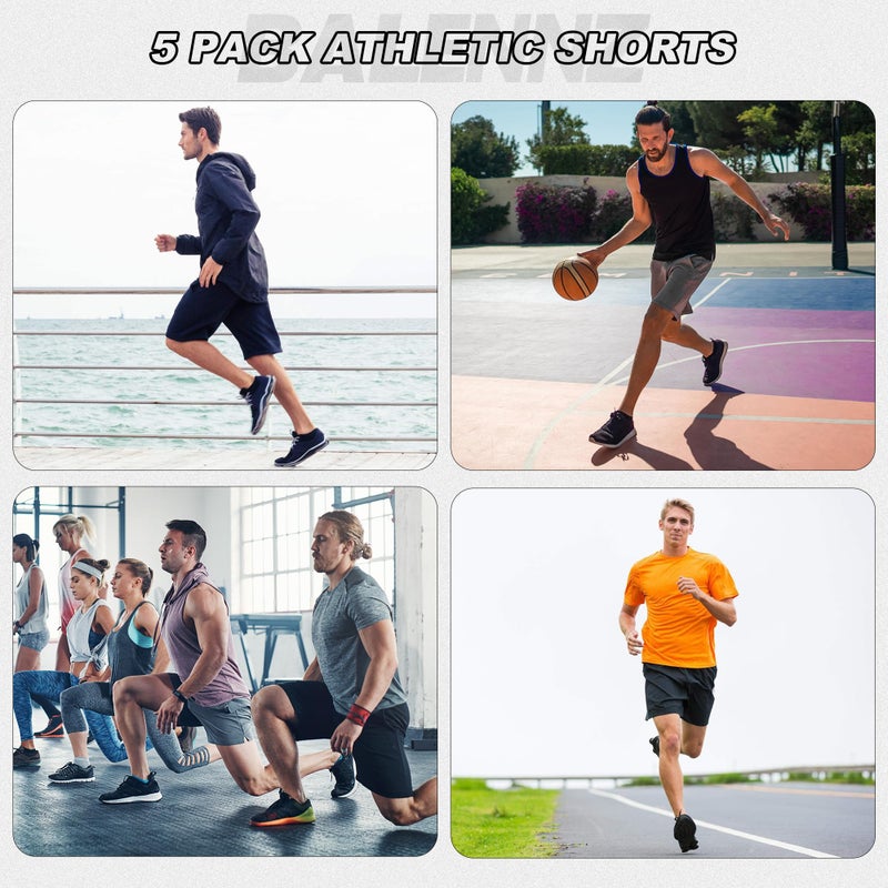 BALENNZ Athletic Shorts for Men with Pockets and Elastic Waistband Quick Dry Activewear - Image 4