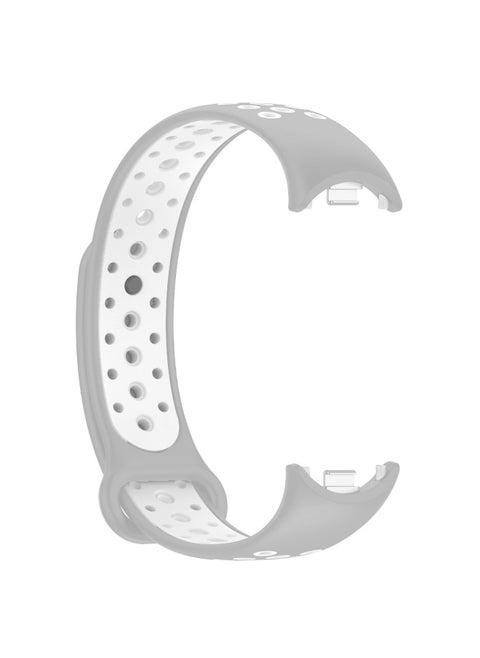 Suitable For Mi Bracelet 8 Nike Two-color Metal Connector Strap Suitable For MI 8 Bracelet Two-color Breathable Strap-Color:Gray White (metal Connector)