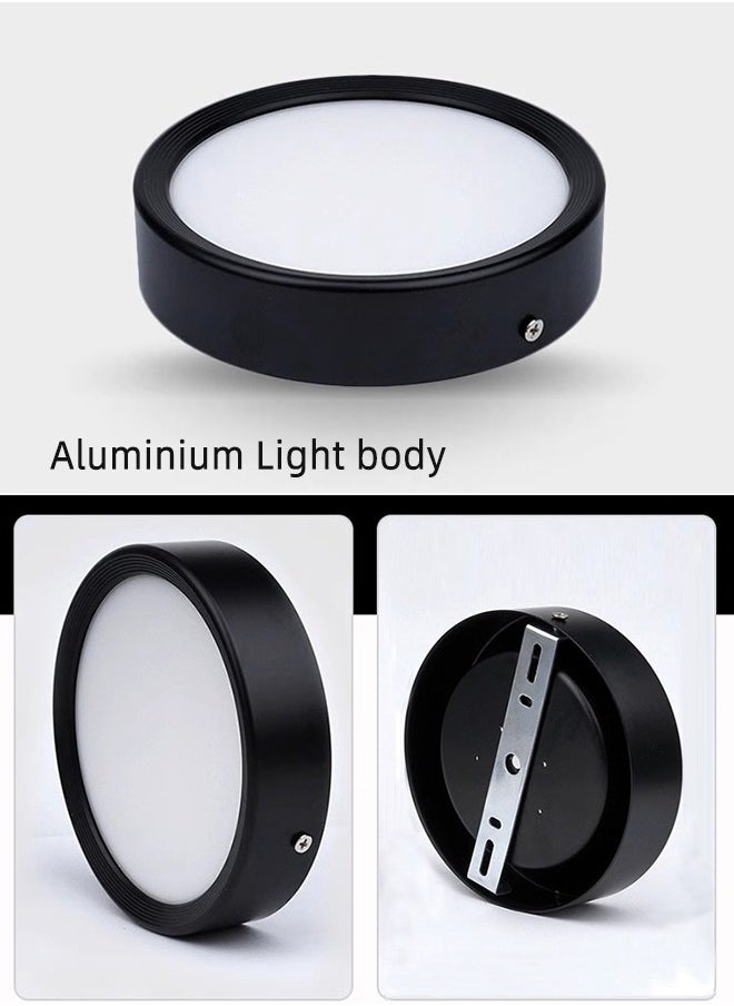 Generic 2 Pack Round LED Surface Ceiling Light 75mm 5W,Neutral White Colour 4000K,Indoor Black Mounted Down lamp For Kitchen Patio Living Room Corridor Restaurant Office  - Image 2