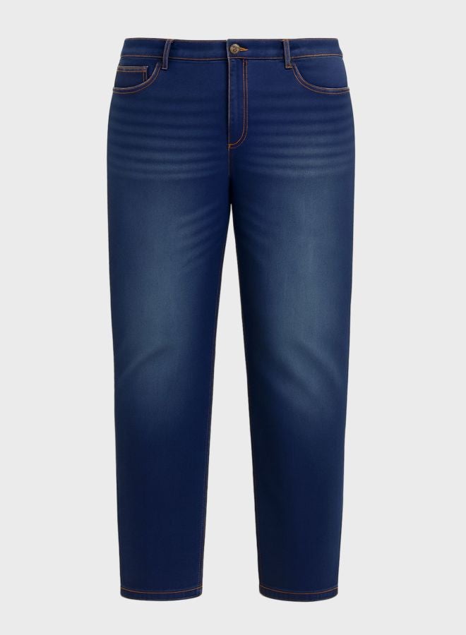 The Indian Garage Co Men Plus Size Slim Fit Solid Scoop Pocket Mid-Rise Jeans - Image 3