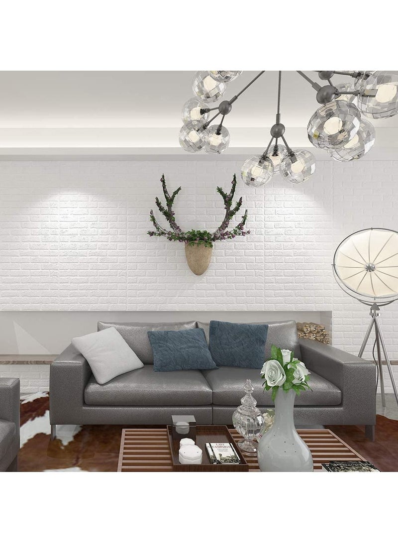 FFD 50PCS 3D Brick Wall Stickers PE Foam Self Adhesive Wallpaper Removable and Waterproof Art Wall Tiles - Image 2
