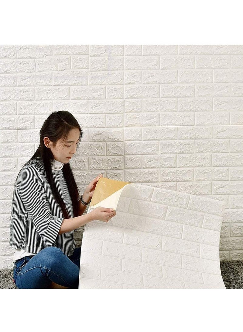 FFD 50PCS 3D Brick Wall Stickers PE Foam Self Adhesive Wallpaper Removable and Waterproof Art Wall Tiles - Image 4