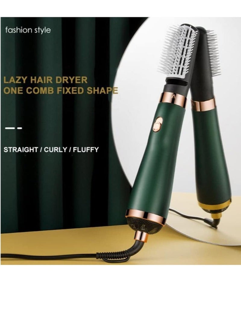 ELTRAZONE Hair Dryer Brush 3 in 1 Hot Air Blow Dryers New Electric Hair Dryer Blow Dryer Comb Rotating Hot Air Brush Hair Straightener Brush Curler Comb Roller Blow Dryer (Green) - Image 3