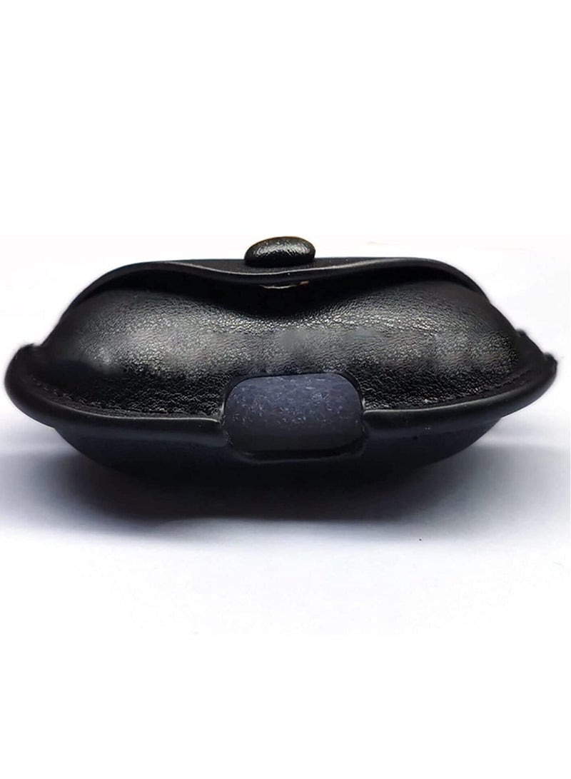 Leather Earphone Cases For Huawei Freebuds 4i, Anti-Shock with Key Metal Holder Soft Cover Protective (Black) - Image 5