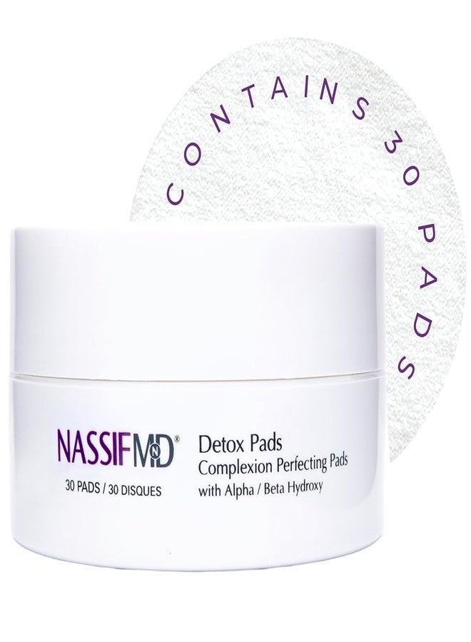 nassif md NassifMD Exfoliating Detox Pads, AHA Pads Formulated with Glycolic Acid, Witch Hazel, and Salicylic Acid, Suitable for Sensitive Skin - Image 1