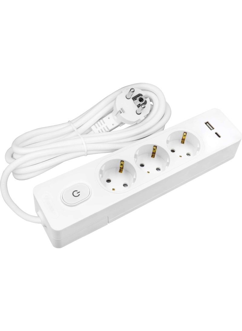 Seldur Wired USB/Type-C 20W Fast Charging 3-way 5-meter Group Socket  - Image 1