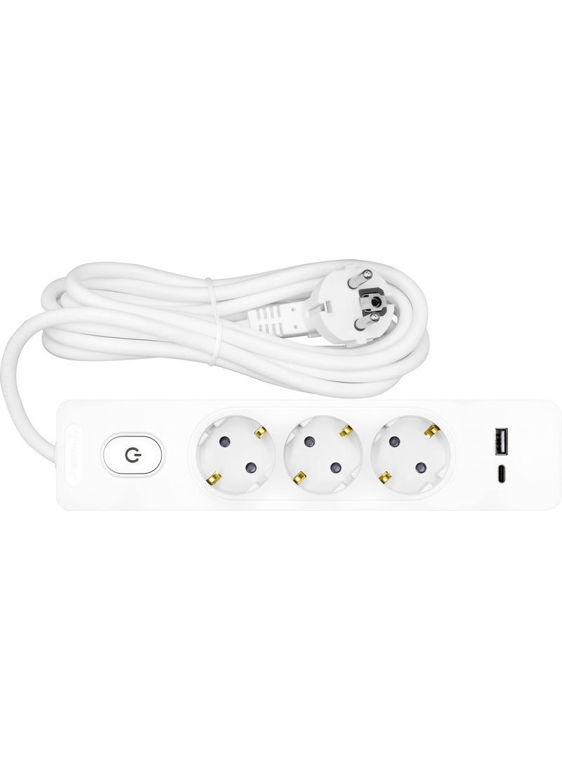 Seldur Wired USB/Type-C 20W Fast Charging 3-way 5-meter Group Socket  - Image 2