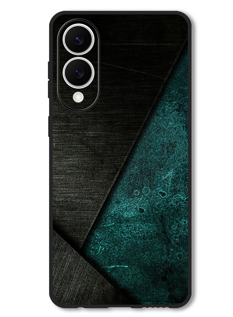 Theodor Case Compatible with Samsung Galaxy S25 Edge 6.7 Inch Protection Shockproof Bumper Cover Black Dark Green Pattern - Image 1
