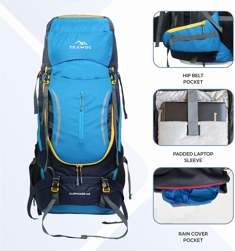 TRAWOC CLIFFHIKER 65L Trekking Backpack - Image 2