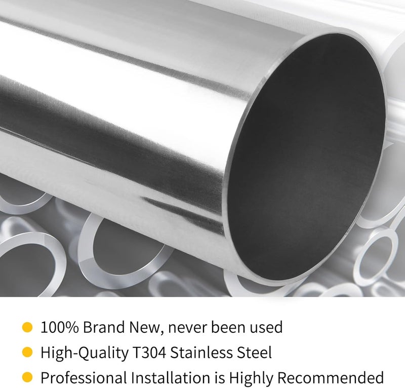 FGJQEFG 3 Inch Straight DIY Custom Mandrel Exhaust Pipe Tube, 35 Inch Length, T304 Stainless Steel - 2PCS - Image 5