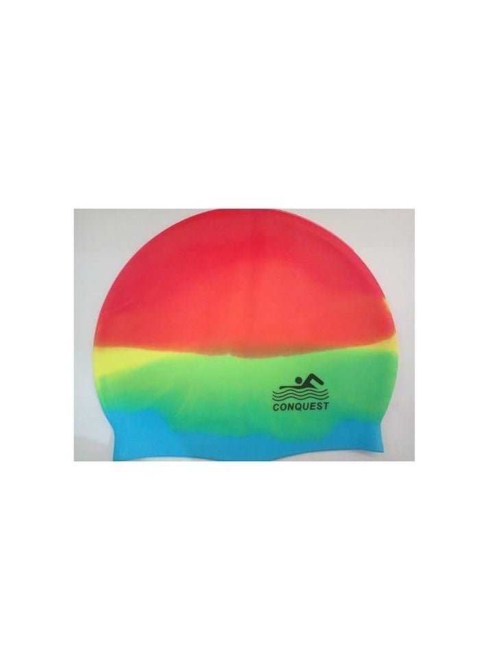 CONQUEST Luxury men's and women's swim cap that is waterproof and highly flexible for long, short and curly hair  - Image 3