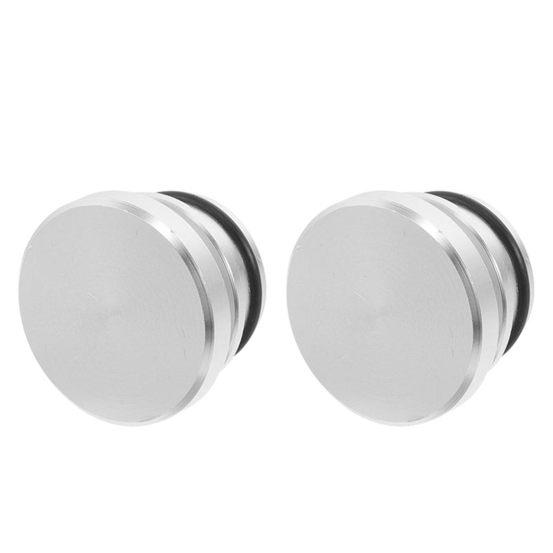Silver Metal Car Lighter Socket Cover 2 Pack Protective Cap Dust Water Resistant for Vehicle Power Outlet - Image 2