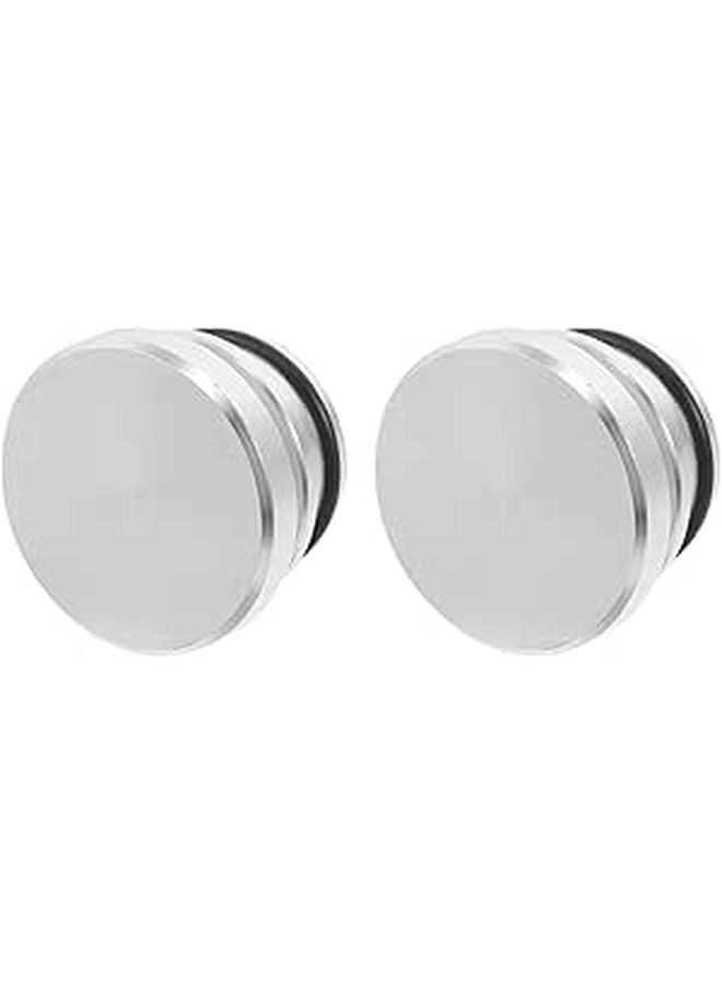 Silver Metal Car Lighter Socket Cover 2 Pack Protective Cap Dust Water Resistant for Vehicle Power Outlet - Image 1