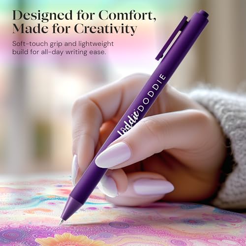 Loddie Doddie Retractable Gel Pens with Satin Barrel - Fine Point - 18 Bright Color Pens for Bullet Style Journals, Notebooks, Planners, Calendars, Notes & Drawing, Use at Home, Office, School, Crafts - Image 3