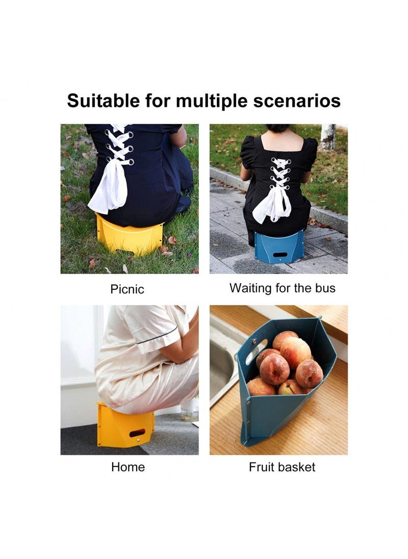 GTC GTC Portable Folding Plastic Paper Stool Sturdy Lite Weight for Train Subway Camping Hiking Fishing Opens Easily Easy to Carry Pack of 3 Yellow  - Image 4