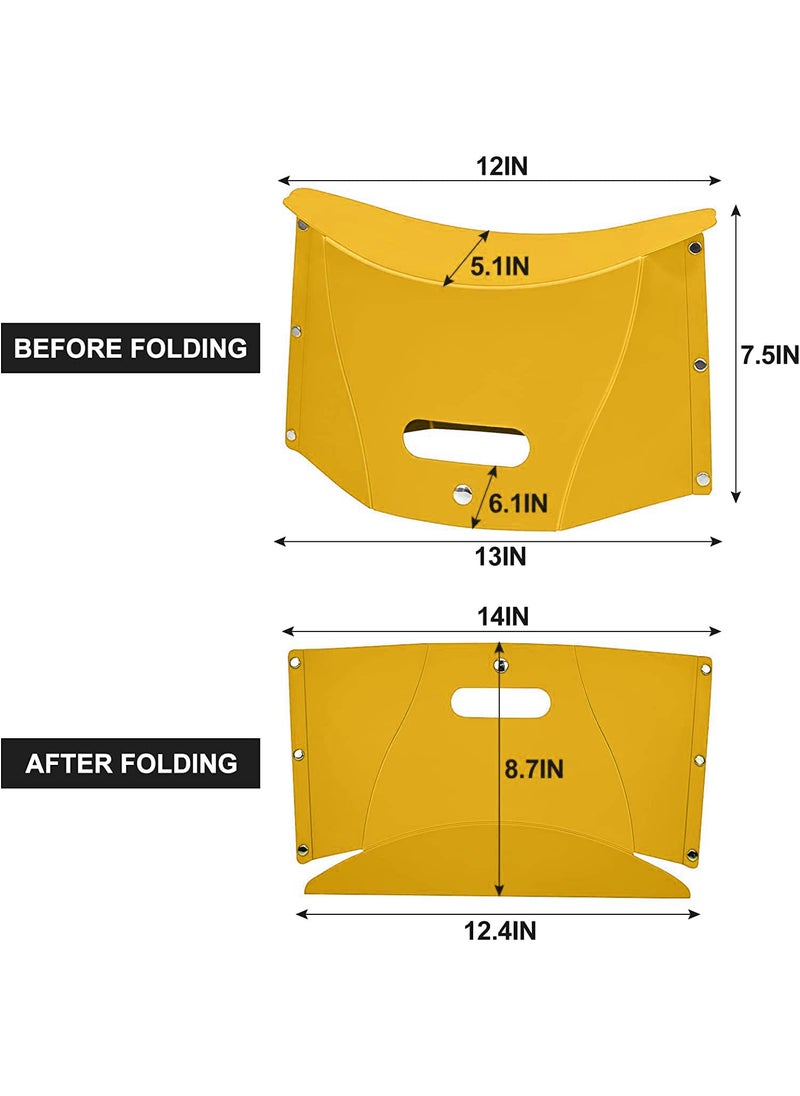 GTC GTC Portable Folding Plastic Paper Stool Sturdy Lite Weight for Train Subway Camping Hiking Fishing Opens Easily Easy to Carry Pack of 3 Yellow  - Image 3