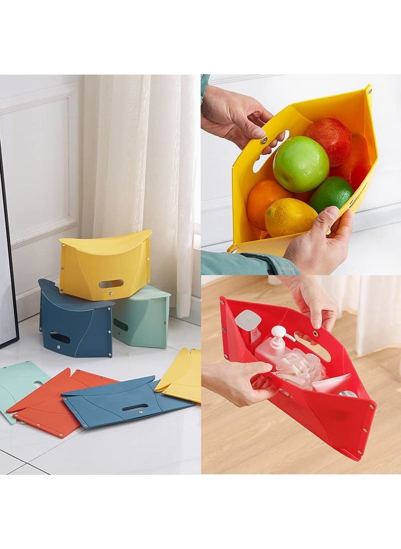 GTC GTC Portable Folding Plastic Paper Stool Sturdy Lite Weight for Train Subway Camping Hiking Fishing Opens Easily Easy to Carry Pack of 3 Yellow  - Image 5