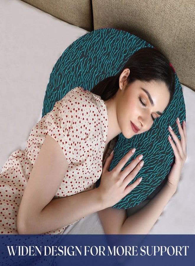 Dormyo Breast Feeding Pillow for New Born Baby - Nursing Pillow for Breastfeeding - Multifunction Pillow with Water Resistant Cotton Cover Filled with 1Kg Microfibre Green Drop Print (22" x 21.5") - Image 4