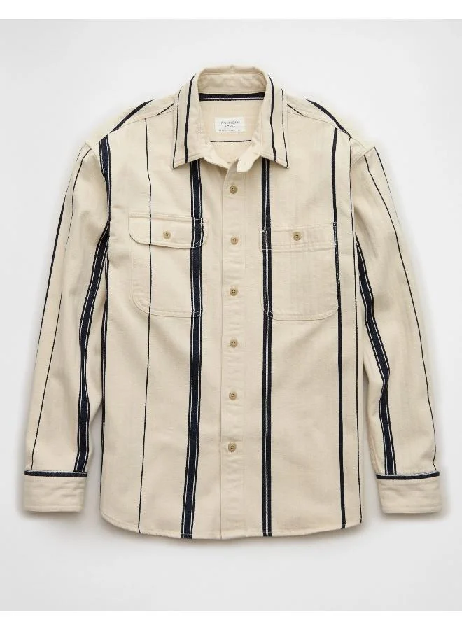 American Eagle AE Striped Shirt Jacket