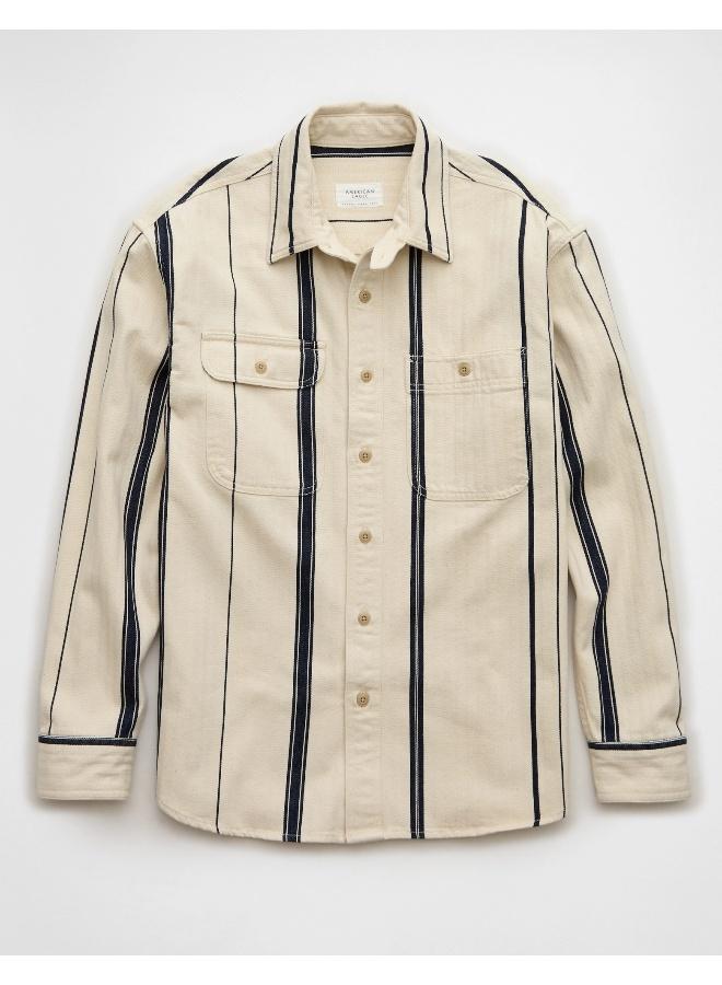 American Eagle AE Striped Shirt Jacket - Image 3