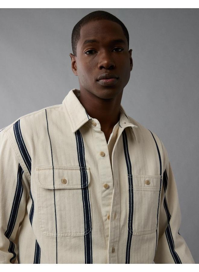 American Eagle AE Striped Shirt Jacket - Image 5