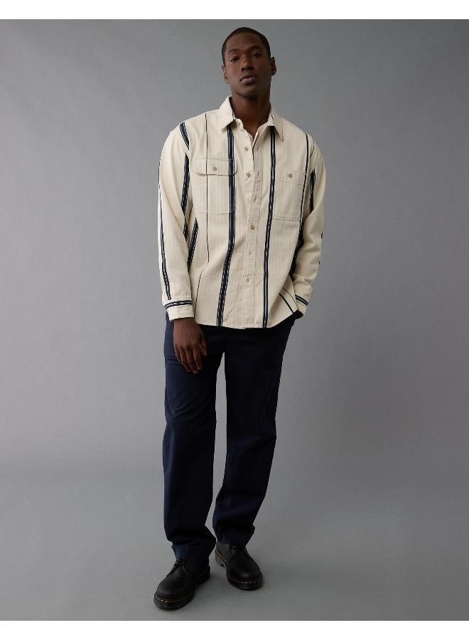 American Eagle AE Striped Shirt Jacket - Image 1