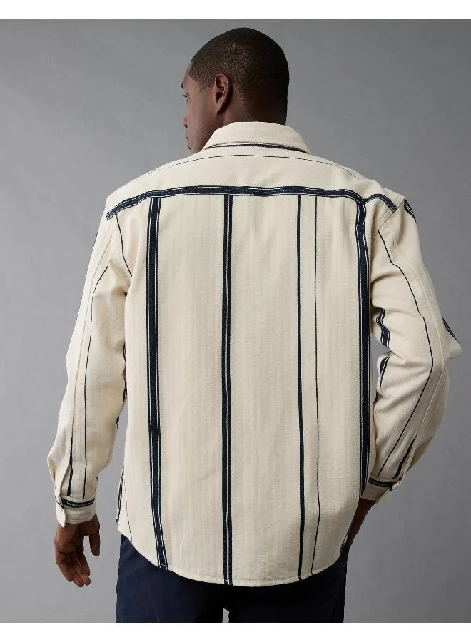American Eagle AE Striped Shirt Jacket