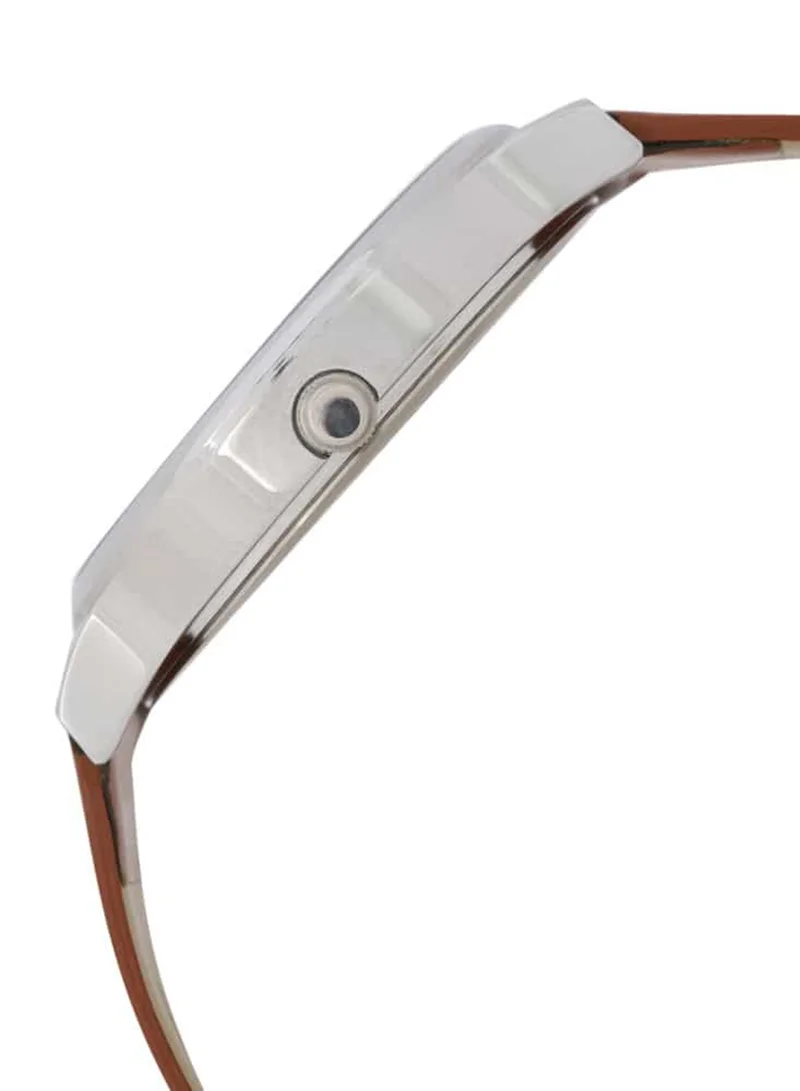 Sonata Men's Analog Round Shape Leather Wrist Watch 77105SL05 - 48.9 Mm
