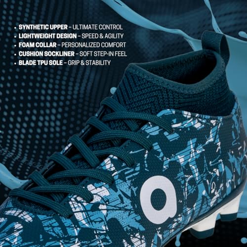 Aivin Booster 2.0. Light Weight and Durable Football Shoes for Men & Women, Comfortable and Flexible Football Shoes, Soccer Shoe, Football Studs (Blue, UK Footwear Size System, Adult, Men, Numeric, Medium, 5) - Image 4