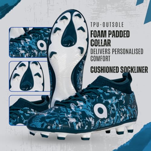 Aivin Booster 2.0. Light Weight and Durable Football Shoes for Men & Women, Comfortable and Flexible Football Shoes, Soccer Shoe, Football Studs (Blue, UK Footwear Size System, Adult, Men, Numeric, Medium, 5) - Image 2