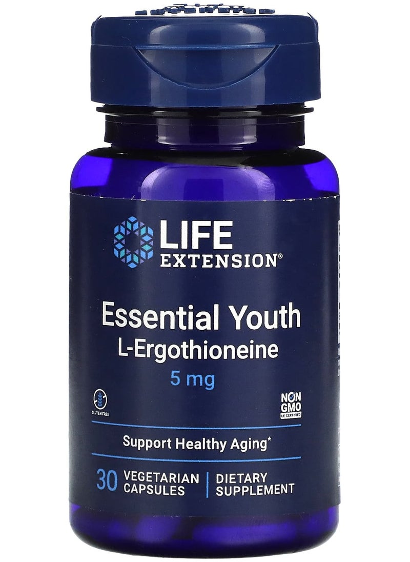 Life Extension Essential Youth L-Ergothioneine, 5 mg, 30 Vegetarian Capsules 