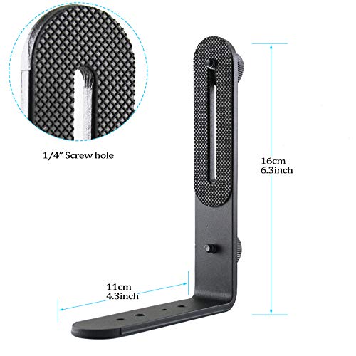 EXMAX® Metal Aluminum Alloy L-Shape Camera Flash Bracket Flashlight Camera Holder Mount Quick Flip DSLR SLR - Image 5