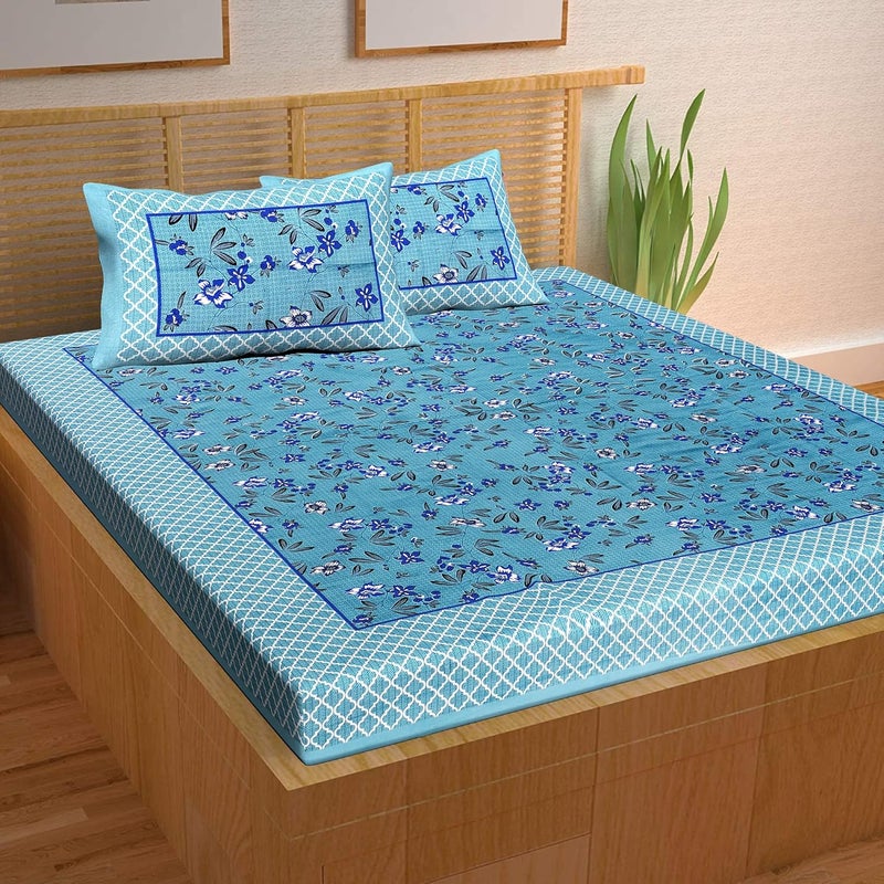BedZone 100 Cotton Rajasthani Jaipuri King Size Printed Bedsheet Combo bedsheets for Double Bed Set 2 Double Bedsheet with 4 Pillow Cover Multicolor 138 - Image 2