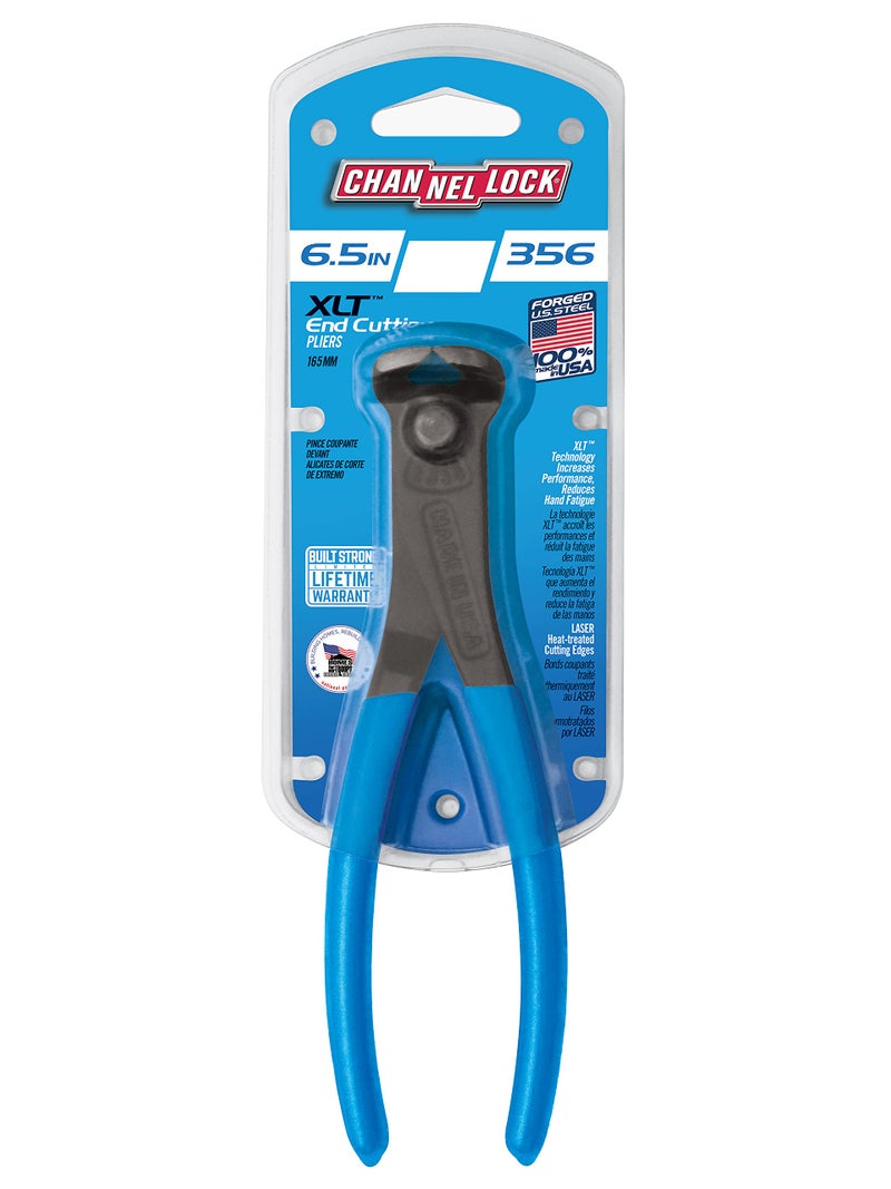 Channellock End Cutting Nippers, 6-1/4In, Blue (356) - Image 3