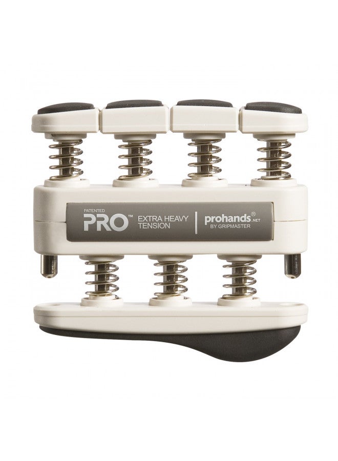 PROHANDS PRO Hand Exerciser, Finger Exerciser (Hand Grip Strengthener), Spring-Loaded, Finger-Piston System, Isolate and Exercise Each Finger, (11 lb Extra-Heavy Tension, Gray-Pro) - Image 1