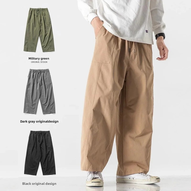 Summer plus size Japanese Port Style Loose Leisure Trend Joker bf Harlan Workwear Straight Leg Pants K118/P50 - Image 2