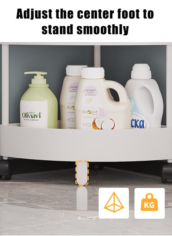 بلومنغ تايم - 4 Layer Corner Racks Adapted To The Corners Simple Installation Hollow Design No Water Accumulation, White - Image 1