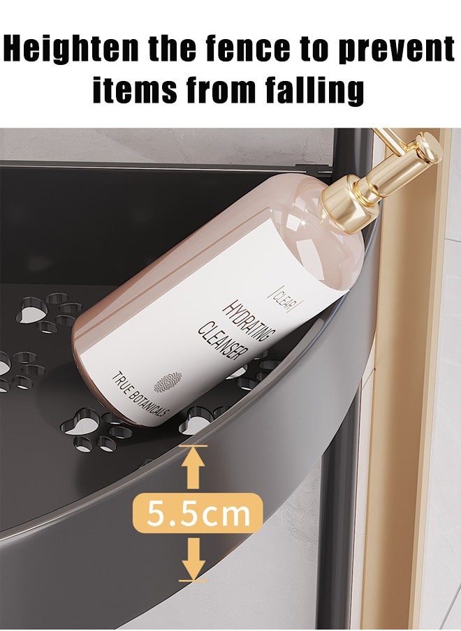 بلومنغ تايم - 4 Layer Corner Racks Adapted To The Corners Simple Installation Hollow Design No Water Accumulation, White - Image 1