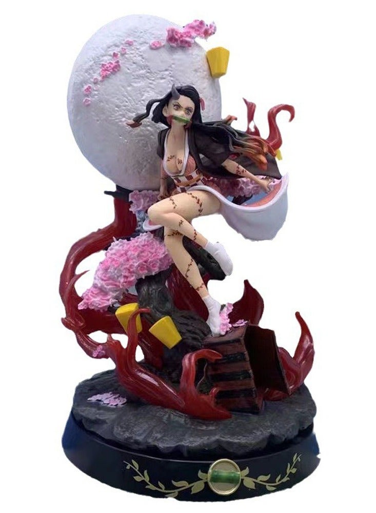 عام شيطان القاتل: كيميتسو نو يابا GK شيطاني المتفجرة الدم Nezuko 30 سنتيمتر أنيمي الطرفية نموذج لجسم محاصر زخرفة - Image 1