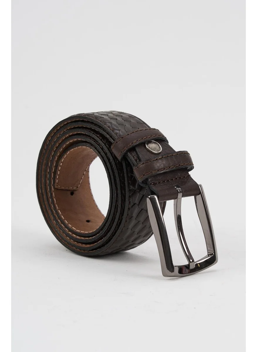 Alexander Gardi Alexandergardi Men's Texture Detailed Leather Belt (E24-BELT-15)