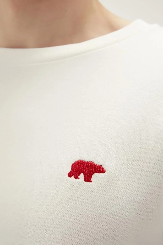 باد بير Men's Off-White Sweatshirt Roundad Crewneck