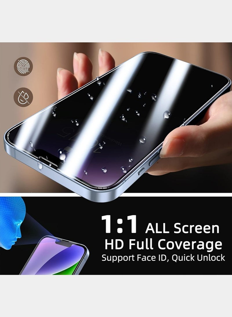 SNBFA 3 PCS iPhone 13 Privacy Screen Protector，28°Privacy Protector Support Fingerprint Unlock ,9H Tempered Glass Film Easy Installation Anti-Scratch Film - Image 5