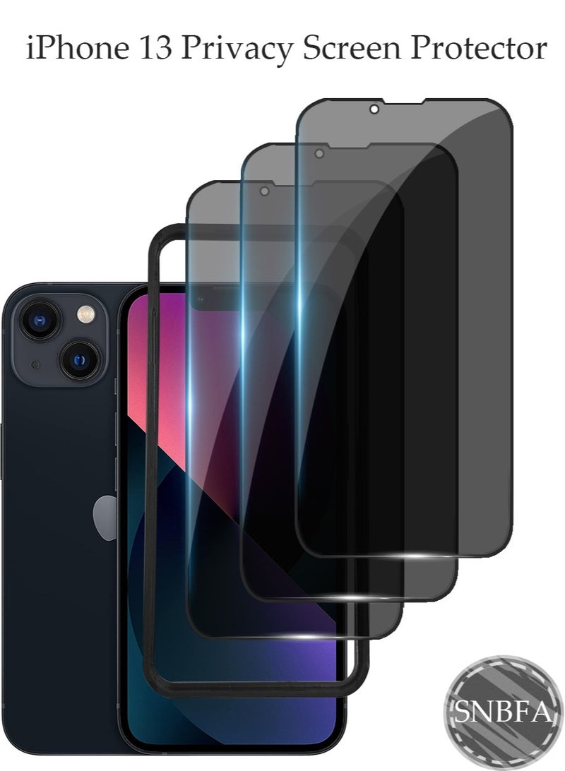 SNBFA 3 PCS iPhone 13 Privacy Screen Protector，28°Privacy Protector Support Fingerprint Unlock ,9H Tempered Glass Film Easy Installation Anti-Scratch Film - Image 1