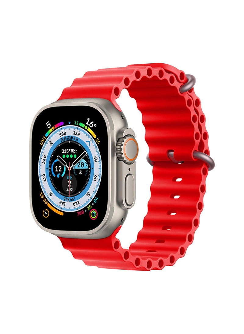 Soft Silicone Ocean Band Compatible With Apple Watch Ultra Band 49mm,45mm,44mm,42mm for Men And Women High-Quality Adjustable Bands - Image 2