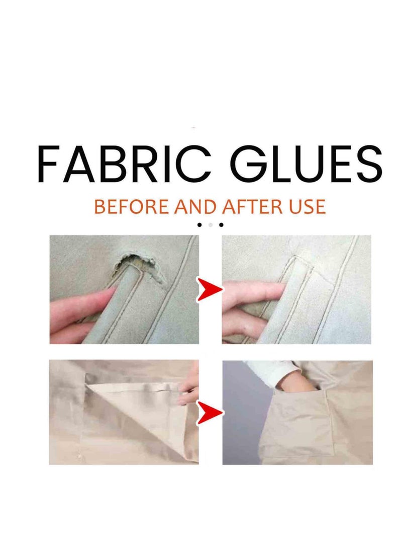 KASTWAVE Transparent Fabric Glue, Permanent Clear Washable Clothing Glue for All Fabrics, Fabric Fusion Glue, No Sew Solution, Clothes, Cotton, Flannel, Leather, Polyester, Doll Repair - Image 3