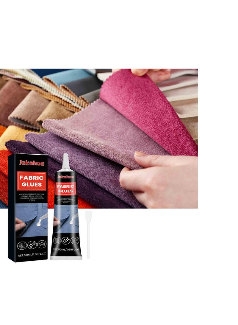 KASTWAVE Transparent Fabric Glue, Permanent Clear Washable Clothing Glue for All Fabrics, Fabric Fusion Glue, No Sew Solution, Clothes, Cotton, Flannel, Leather, Polyester, Doll Repair - Image 1